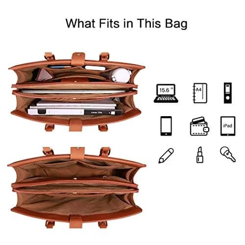ECOSUSI Laptop Bag for Women 15.6 Inch | Large Capacity with 3 Compartments thumbnail 4