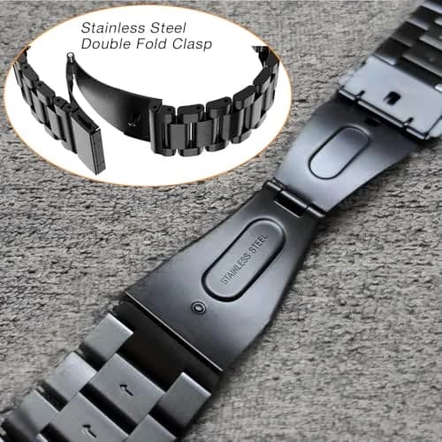 Abanen Stainless Steel Watch Band for Garmin Fenix 8/Tactix 8 51mm, Quick Fit 26mm Metal Wrist Strap | Black, Adjustable thumbnail 4