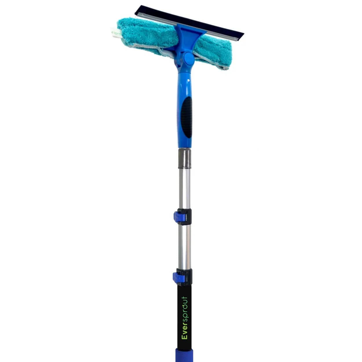 EVERSPROUT Swivel Squeegee & Microfiber Window Scrubber 1.5-3ft Pole | 7-Angle Swivel for Streak-Free Glass