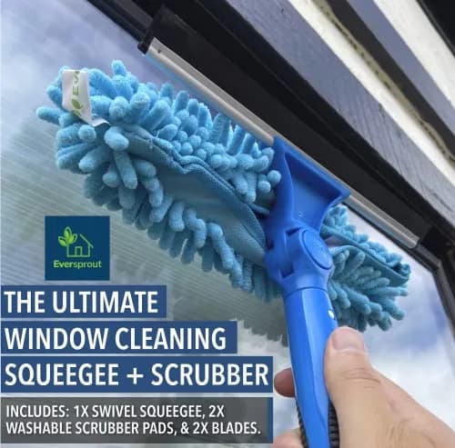 EVERSPROUT Swivel Squeegee & Microfiber Window Scrubber 1.5-3ft Pole | 7-Angle Swivel for Streak-Free Glass thumbnail 4