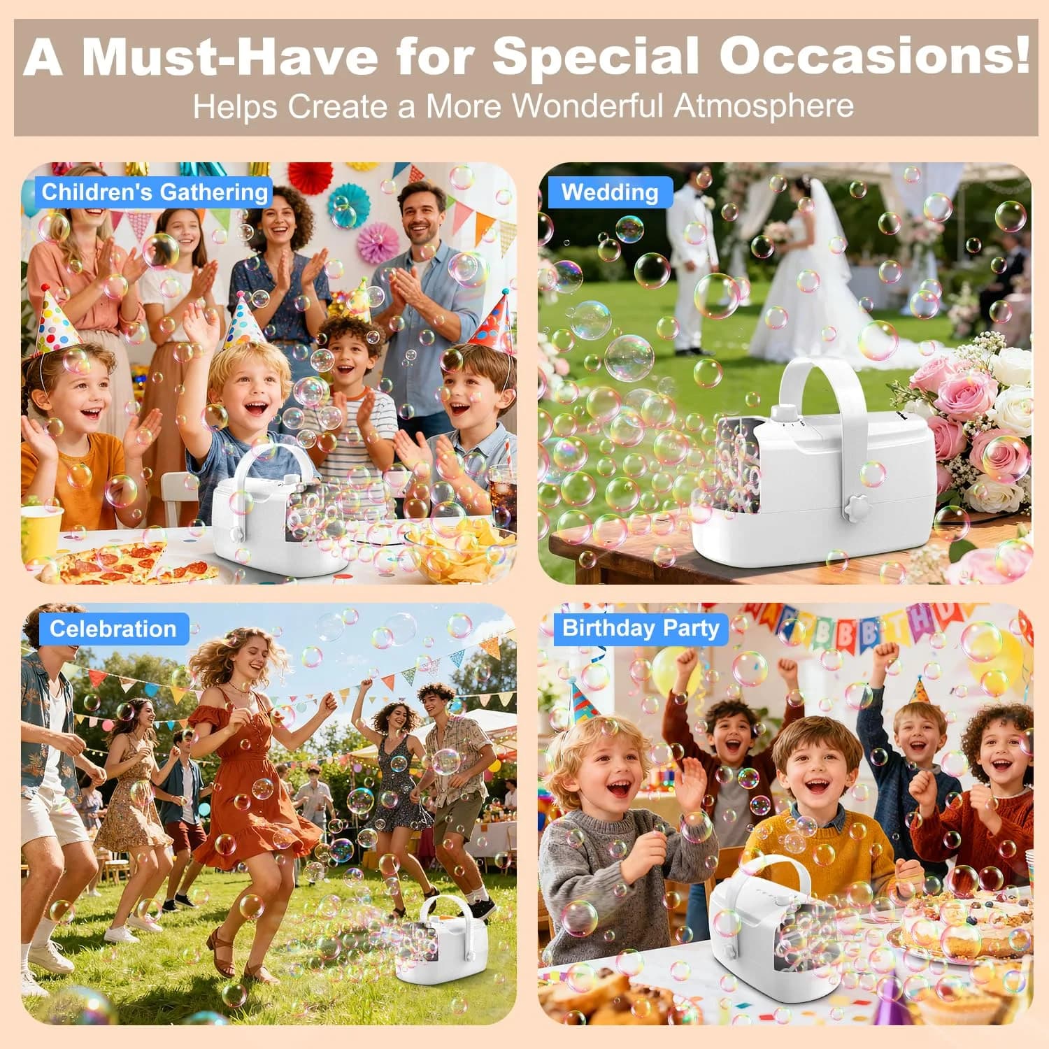Zerhunt Automatic Bubble Machine 18000+ Bubbles/Min | CPC Certified, Plugin or Battery Operated - view 5