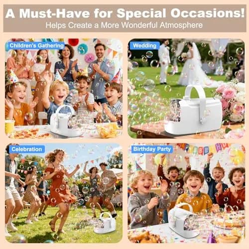 Zerhunt Automatic Bubble Machine 18000+ Bubbles/Min | CPC Certified, Plugin or Battery Operated thumbnail 5