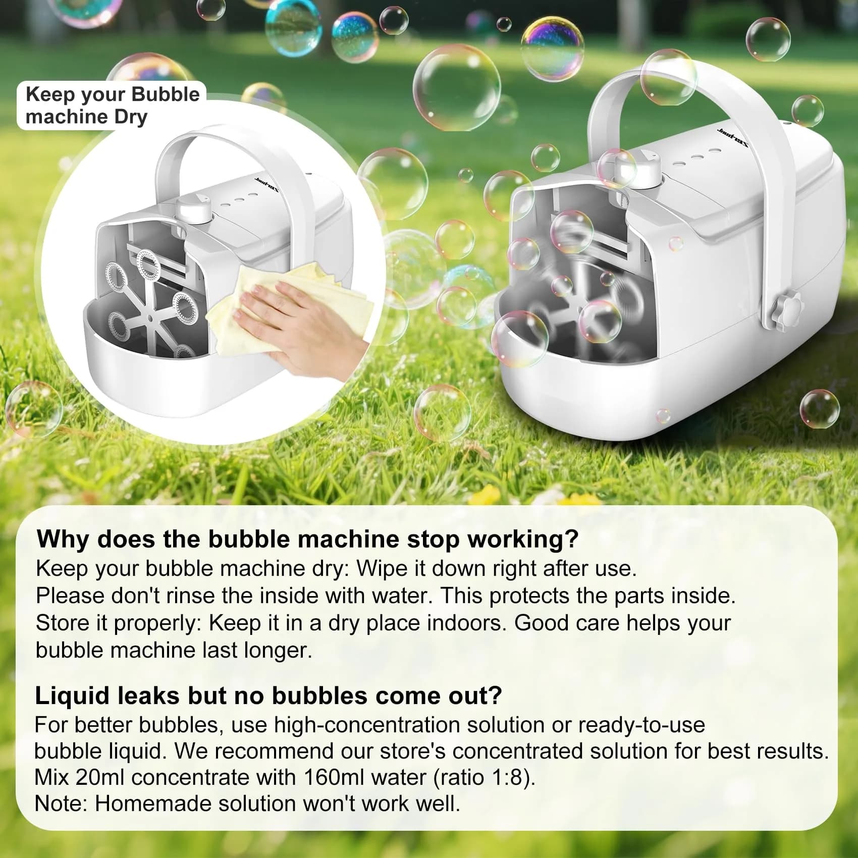 Zerhunt Automatic Bubble Machine 18000+ Bubbles/Min | CPC Certified, Plugin or Battery Operated - view 8