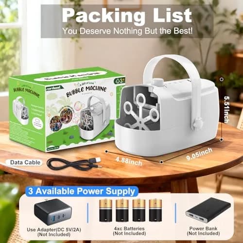 Zerhunt Automatic Bubble Machine 18000+ Bubbles/Min | CPC Certified, Plugin or Battery Operated thumbnail 9
