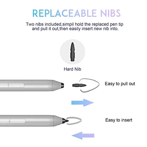 hacey Precision Stylus Pen for Surface Pro 11/10/X/9/8/7/6/5/4/3, 1024 Pressure Levels, Palm Rejection | Aluminum Body, Replaceable AAAA Battery thumbnail 6