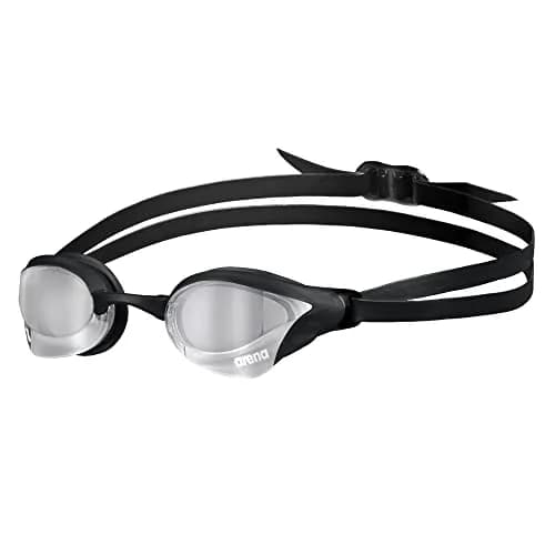 ARENA Unisex Cobra Core Swipe Racing Swim Goggles Pro Competitive Swimmers Adult Men Women Anti-Fog Coating Polycarbonate Hard Mirrored Lens, Silver/Black thumbnail 1