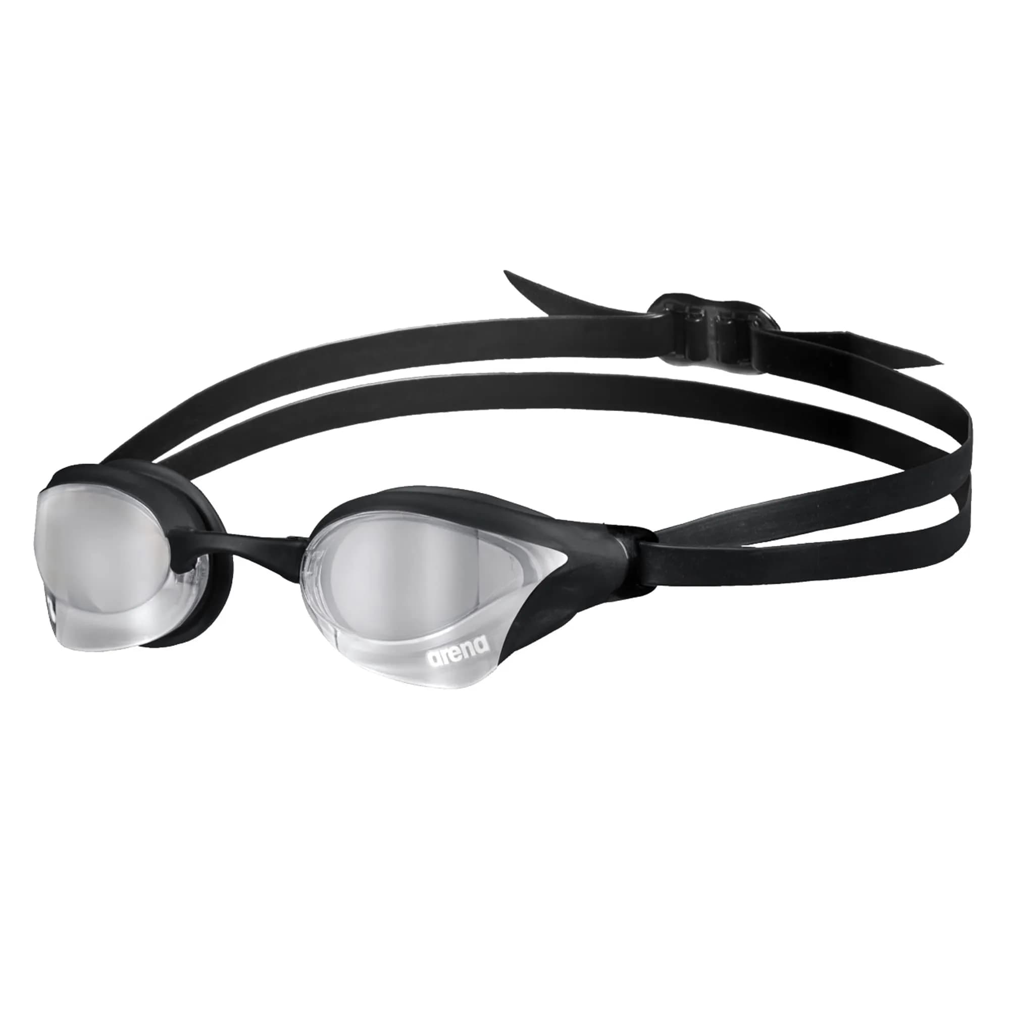ARENA Cobra Core Swipe Racing Swim Goggles Pro Competitive Swimmers Adult Men Women Anti-Fog Coating Polycarbonate Hard Mirrored Lens, Emerald/Peacock — Silver/Black / Swipe Anti-fog Mirror