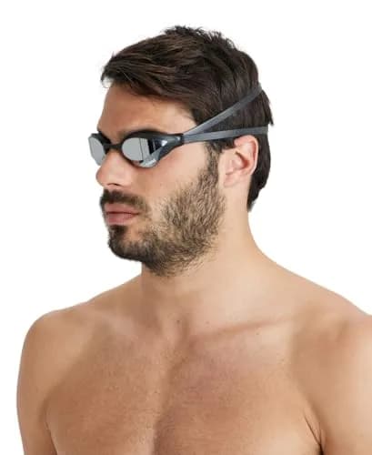 ARENA Unisex Cobra Core Swipe Racing Swim Goggles Pro Competitive Swimmers Adult Men Women Anti-Fog Coating Polycarbonate Hard Mirrored Lens, Silver/Black thumbnail 4
