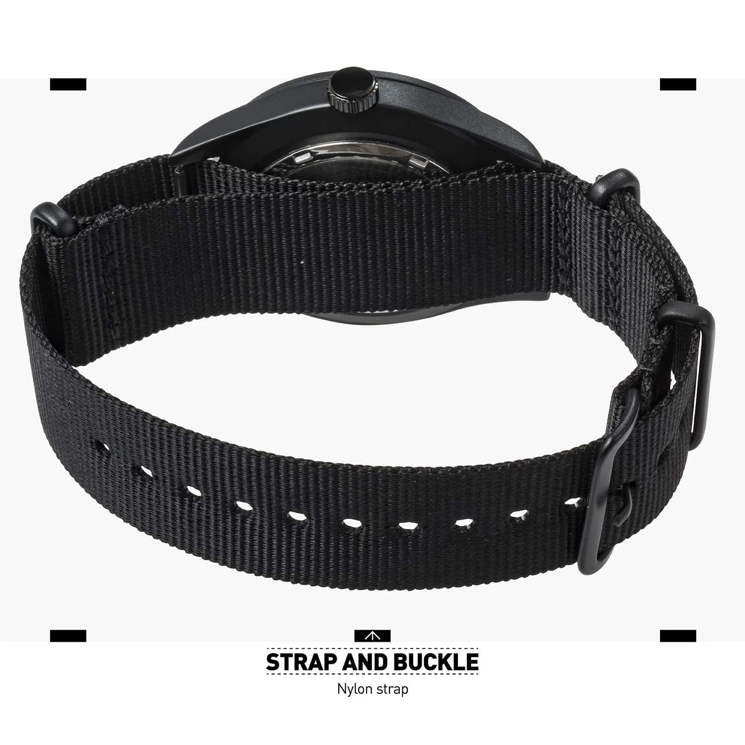 Infantry MDC Mens Military Field Watch 40mm (1.57in) | Stealth Black Nylon Band, 12/24H Time, Day-Date - view 7