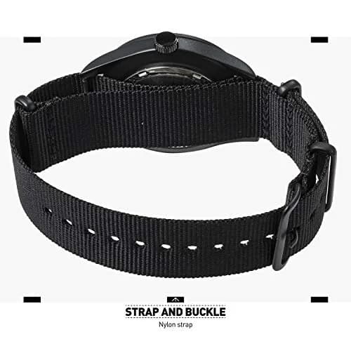 Infantry MDC Mens Military Field Watch 40mm (1.57in) | Stealth Black Nylon Band, 12/24H Time, Day-Date thumbnail 7