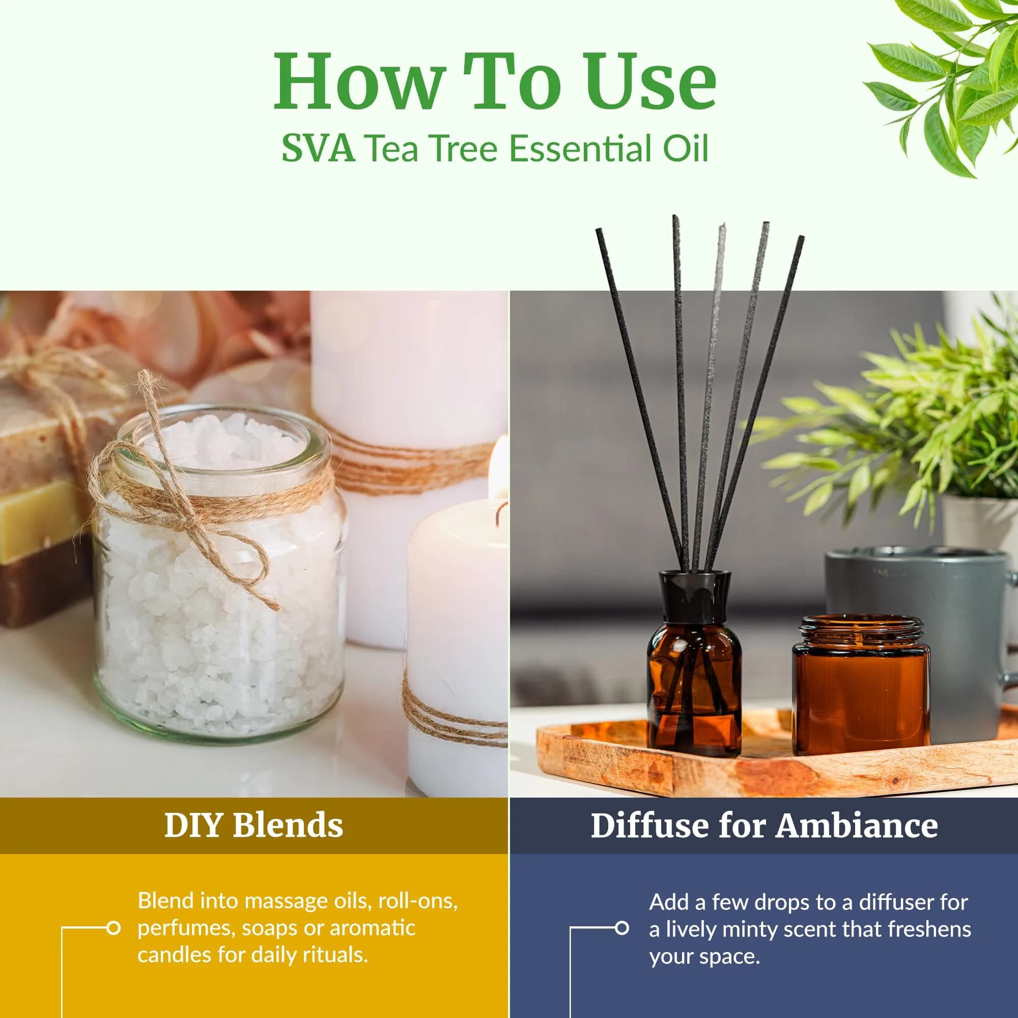 SVA ORGANICS Tea Tree Essential Oil 30 ml (1 Fl Oz) | Pure & Potent for Skin, Hair, and Diffuser - view 6