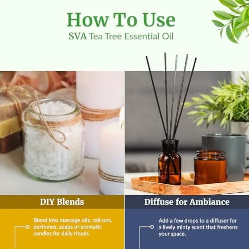 SVA ORGANICS Tea Tree Essential Oil 30 ml (1 Fl Oz) | Pure & Potent for Skin, Hair, and Diffuser thumbnail 6