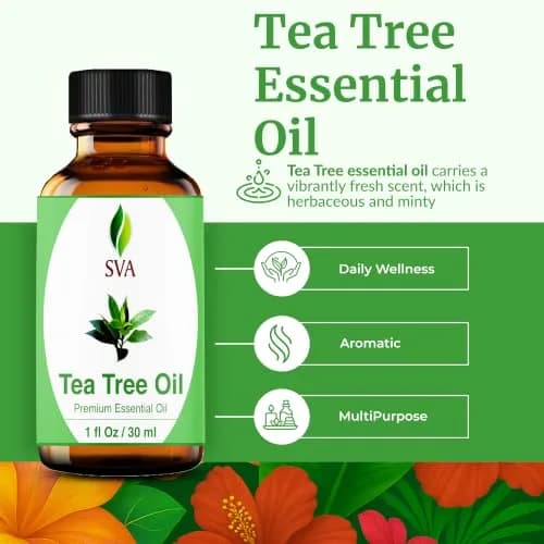 SVA ORGANICS Tea Tree Essential Oil 30 ml (1 Fl Oz) | Pure & Potent for Skin, Hair, and Diffuser thumbnail 2