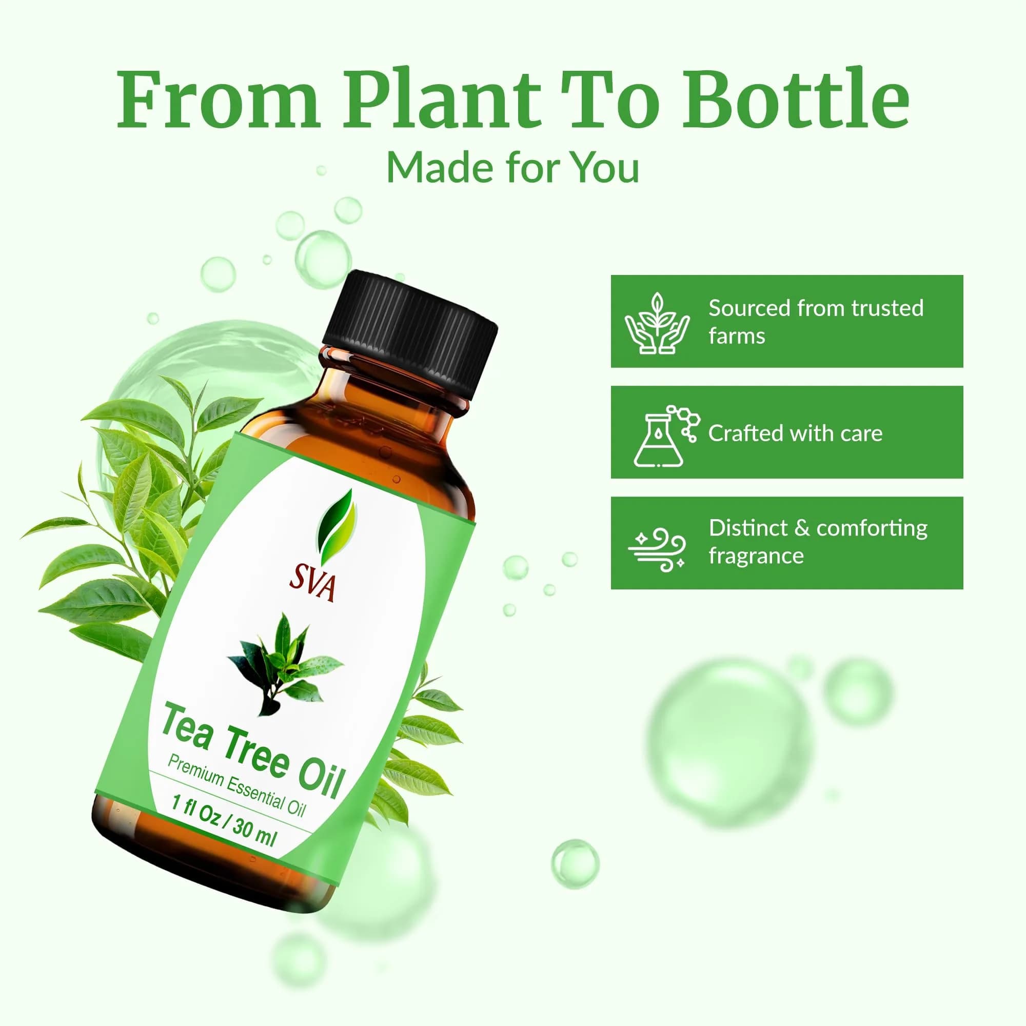 SVA ORGANICS Tea Tree Essential Oil 30 ml (1 Fl Oz) | Pure & Potent for Skin, Hair, and Diffuser - view 4