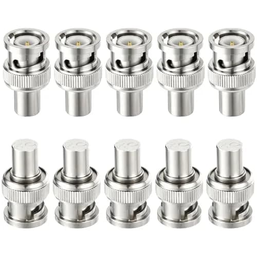 RFAdapter BNC Terminator 10 Pack 50 Ohm Male Cap | Protects VNAs & Signal Analyzers thumbnail 1