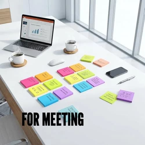 Vanpad 3x3 Inch Sticky Notes 8 Pads | Bright Colors, Super Sticky Adhesive thumbnail 8