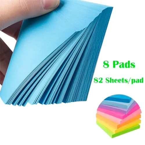 Vanpad 3x3 Inch Sticky Notes 8 Pads | Bright Colors, Super Sticky Adhesive thumbnail 3