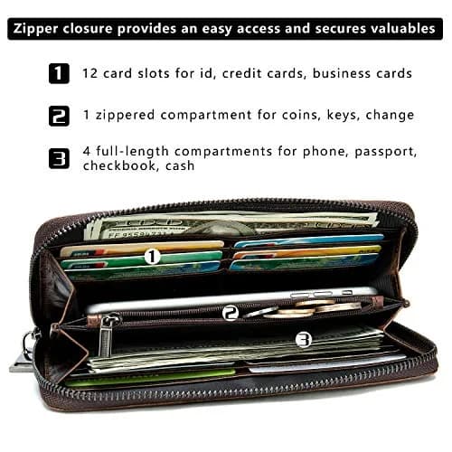 NIUCUNZH Genuine Leather Long Wallet for Men Croco Embossed Checkbook | Elegant & Durable thumbnail 4