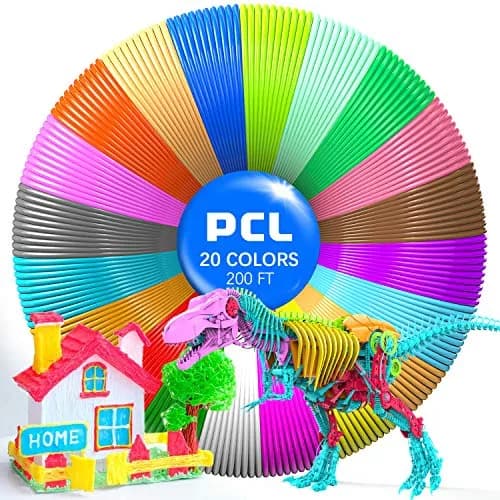 BBita 3D Printing Pen PCL Filament Refills 1.75mm | 20 Colors, 70℃ Low Melting Temp, Non-Toxic, 200 FT thumbnail 8