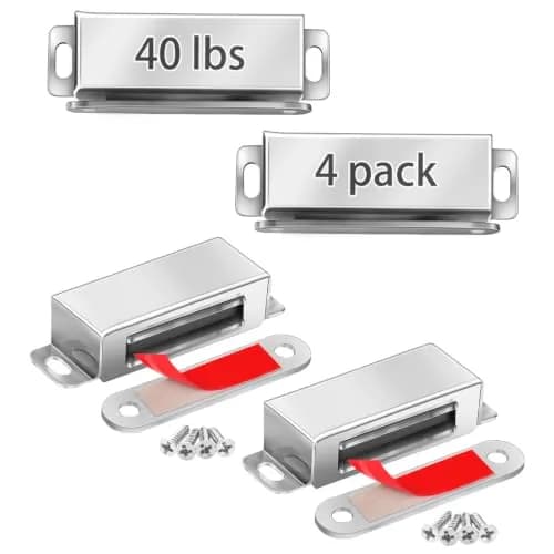Onarway Magnetic Cabinet Magnets 40 lbs | Heavy Duty Stainless Steel Holders for Doors & Drawers thumbnail 1