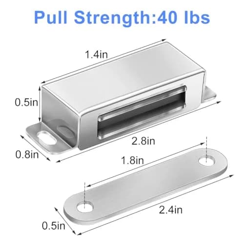 Onarway Magnetic Cabinet Magnets 40 lbs | Heavy Duty Stainless Steel Holders for Doors & Drawers thumbnail 5