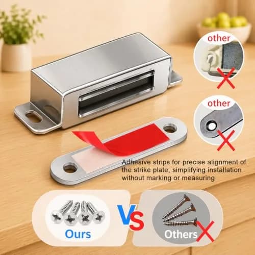 Onarway Magnetic Cabinet Magnets 40 lbs | Heavy Duty Stainless Steel Holders for Doors & Drawers thumbnail 3