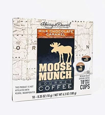 Harry & David Moose Munch Gourmet Coffee 18 Single Serve Cups | Arabica, Milk Chocolate Caramel Flavor, Medium Roast, 18 Count - main product image