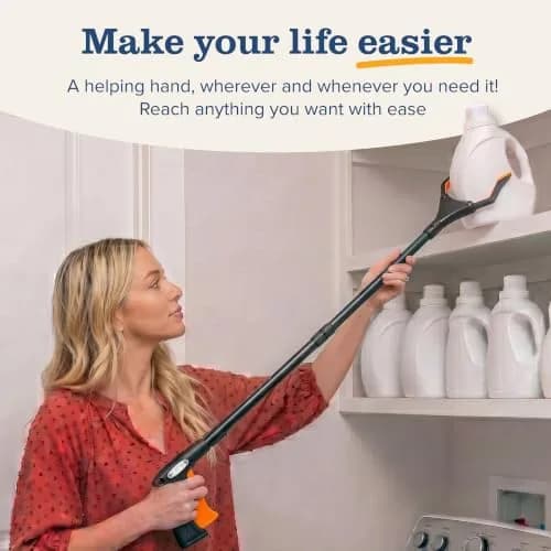 EZPIK 32" Folding Reacher-Grabber with Magnet | Heavy Duty Trash Picker for Seniors & Disabled, Aluminum, Black thumbnail 3
