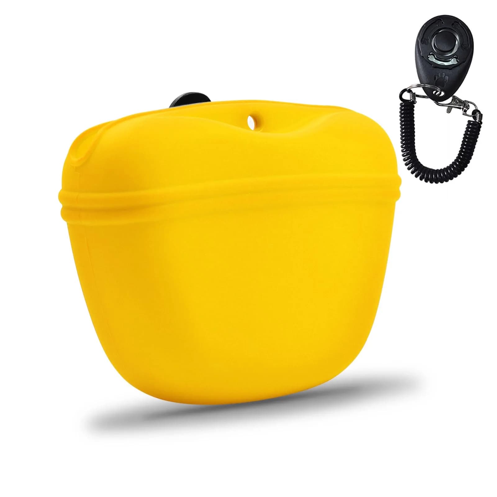 AUDWUD Silicone Dog Treat Pouch with Clicker & Magnetic Closure | Portable Training Container for Dogs