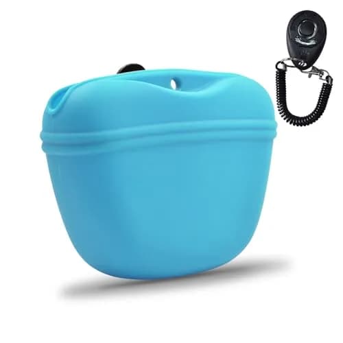 AUDWUD Silicone Dog Treat Pouch with Magnetic Closure & Clip, Sky Blue | 109g (0.24 lb) thumbnail 1