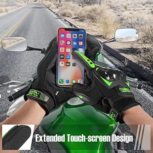 COFIT Motorcycle Gloves Breathable, Touchscreen, Hard Knuckles, Anti-Slip, Good Grip, Men Women, Motocross, BMX, ATV, MTB, Cycling, Road Racing, Green L thumbnail 3