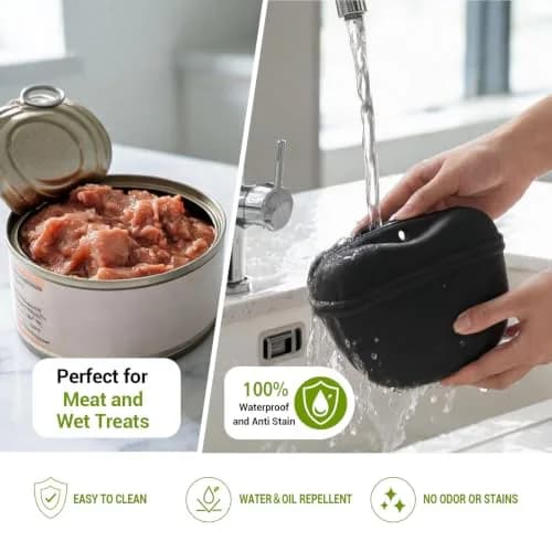AUDWUD Silicone Dog Treat Pouch with Clicker & Magnetic Closure | Dark Grey, 1 Pack thumbnail 4