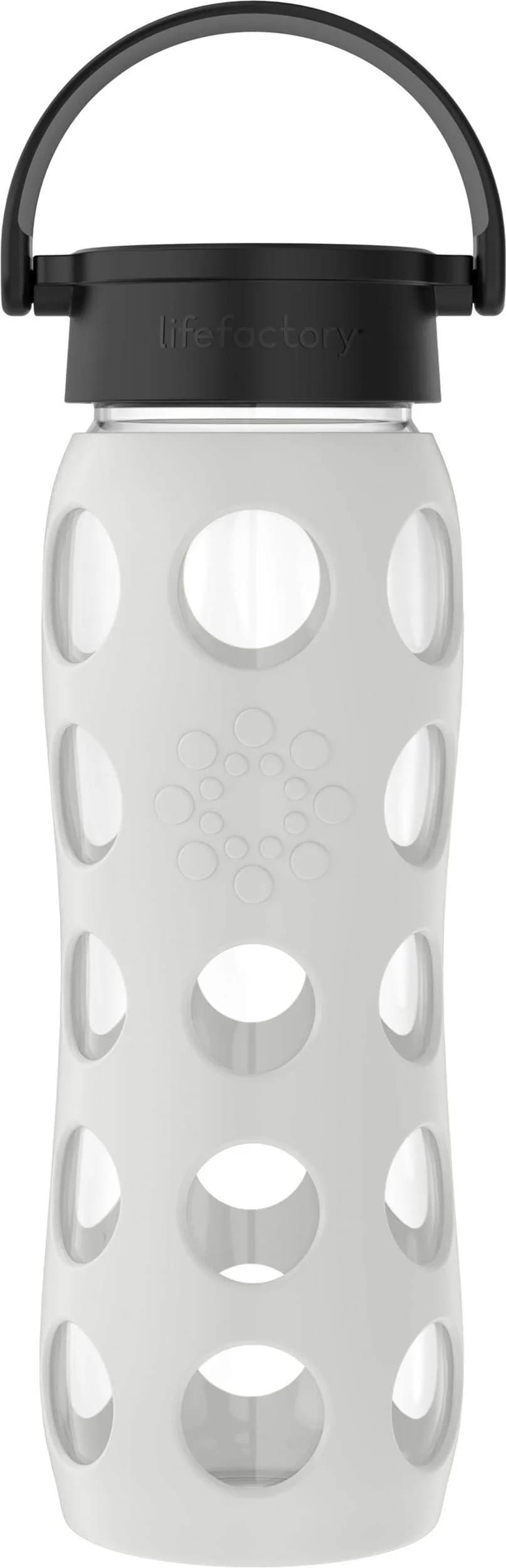 Lifefactory 22oz Glass Water Bottle with Classic Chug Cap, Stone Gray | Pure Taste & Wide Mouth Access — Stone Gray