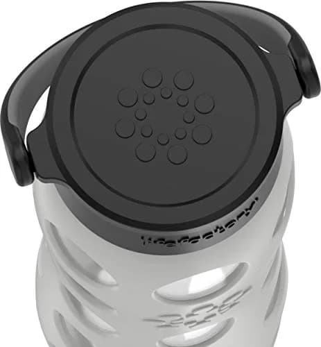 Lifefactory 22oz Glass Water Bottle with Classic Chug Cap, Stone Gray | Pure Taste & Wide Mouth Access thumbnail 5