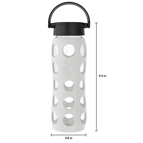 Lifefactory 22oz Glass Water Bottle with Classic Chug Cap, Stone Gray | Pure Taste & Wide Mouth Access thumbnail 6