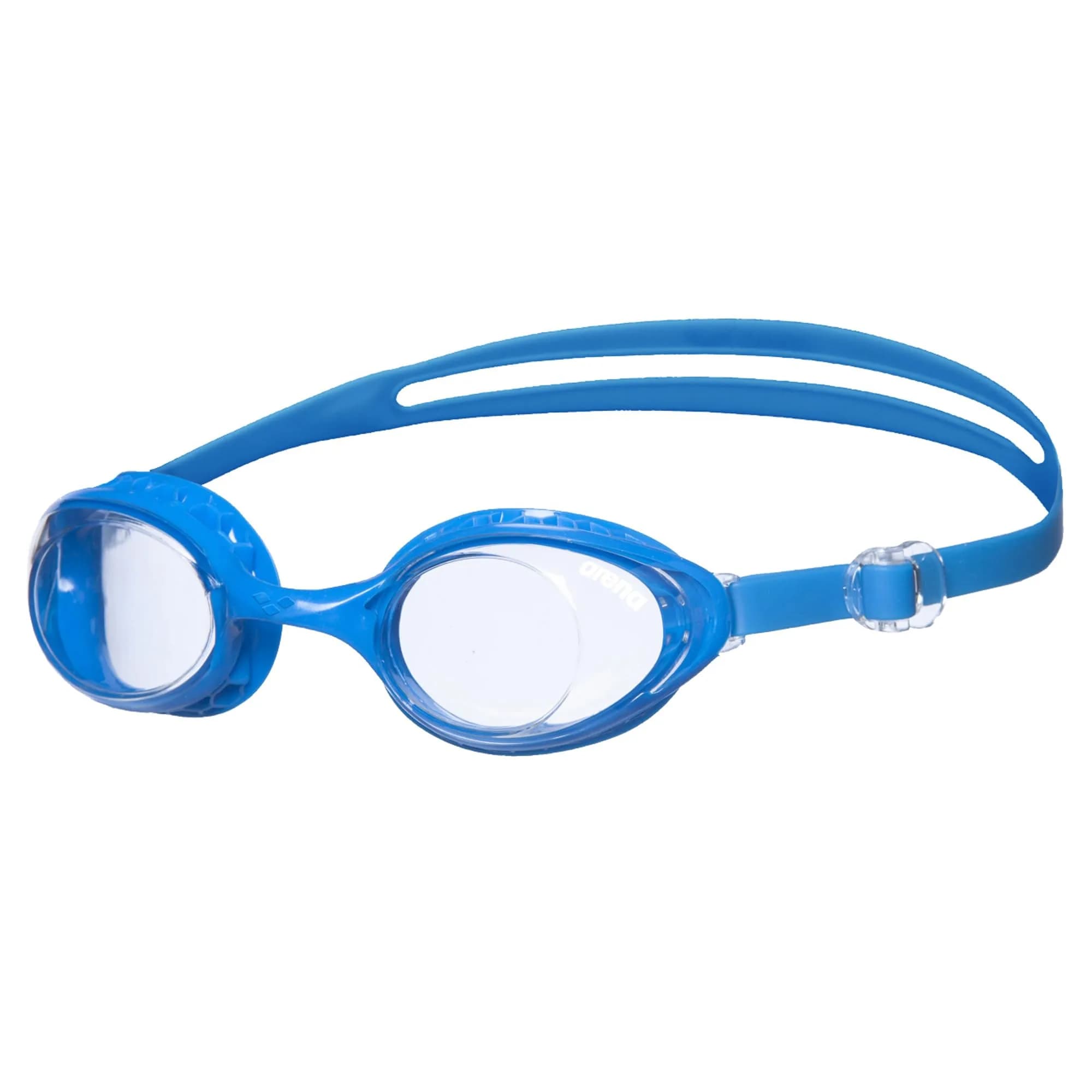 ARENA Unisex Adult Air-Soft Anti-Fog Swim Goggles for Men and Women | Superior Comfort & Anti-Fog Technology — Clear / Blue