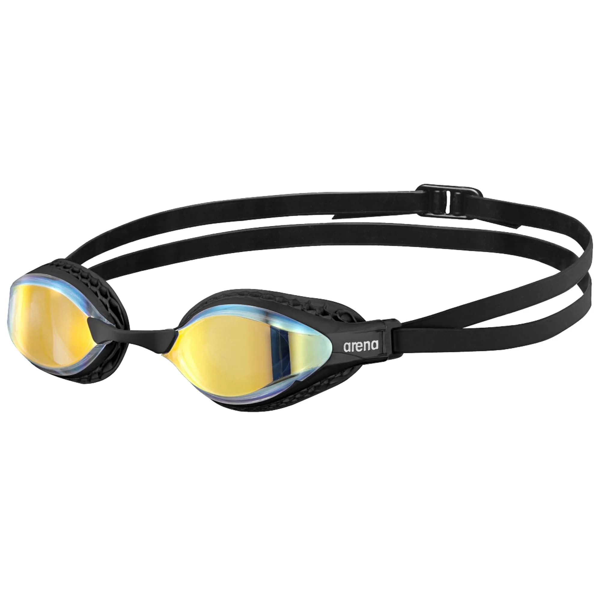 ARENA Unisex Adult Air-Speed Anti-Fog Racing Swim Goggles for Men and Women Special Air Seals Technology Mirror Lens, Yellow Copper/Black | FINA Approved Comfort — Yellow Copper/Black