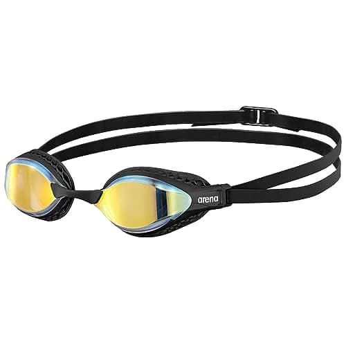 ARENA Unisex Adult Air-Speed Anti-Fog Racing Swim Goggles for Men and Women Special Air Seals Technology Mirror Lens, Yellow Copper/Black | FINA Approved Comfort - main product image