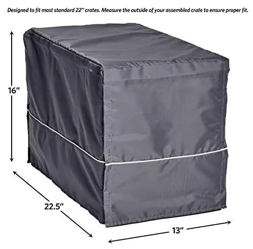 New World Midwest Homes for Pets XS Dog Crate Cover, Polyester Privacy Kennel Cover Fits Most 22-inch Crates, Light Gray, Machine Washable, Reduces Barking & Chewing thumbnail 5