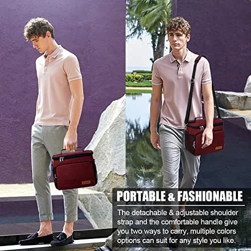 Tiblue Insulated Reusable Lunch Bag for Adults/Kids | Leakproof Freezable Cooler with Adjustable Strap thumbnail 7