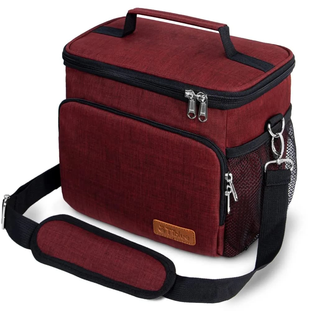 Tiblue Insulated Reusable Lunch Bag for Adults/Kids | Leakproof Freezable Cooler with Adjustable Strap