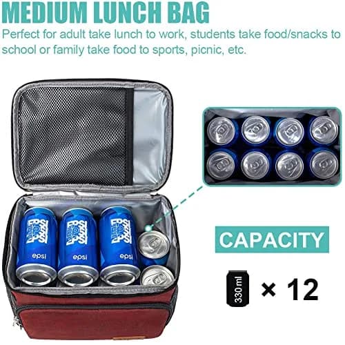 Tiblue Insulated Reusable Lunch Bag for Adults/Kids | Leakproof Freezable Cooler with Adjustable Strap thumbnail 3