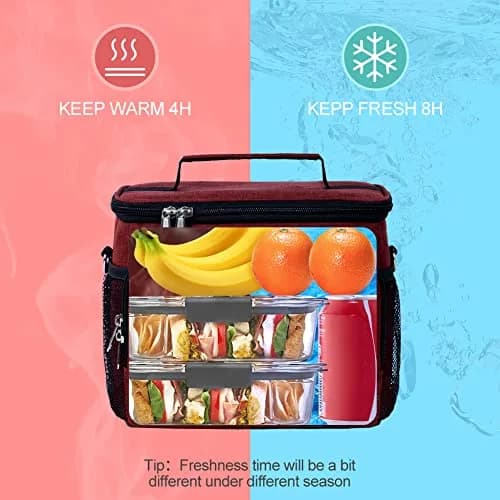 Tiblue Insulated Reusable Lunch Bag for Adults/Kids | Leakproof Freezable Cooler with Adjustable Strap thumbnail 4