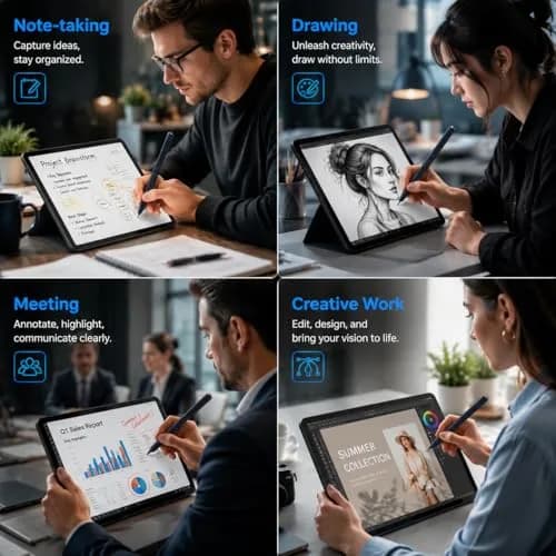 hacey Stylus Pen for Surface Pro & Tablets (Black) | 1024 Pressure, Palm Rejection, Long Battery thumbnail 7