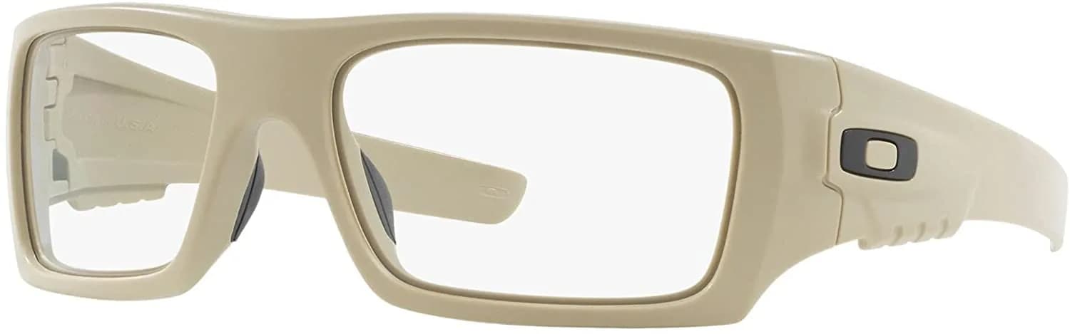 Oakley Mens OO9253 Det Cord Rectangular Sunglasses 61 mm | Impact-Resistant, UV Protected, Covert Design — Si Desert Tan/Clear