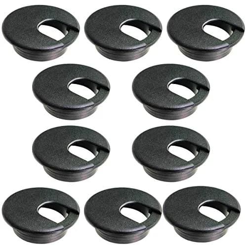 TTSAM Black Plastic Desk Grommet Hole Covers for Cable Management | 2 Inch (50.8 mm) Hole Diameter, Pack of 10 thumbnail 1