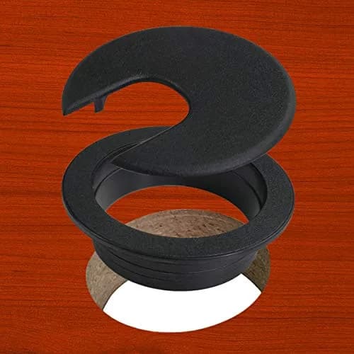 TTSAM Black Plastic Desk Grommet Hole Covers for Cable Management | 2 Inch (50.8 mm) Hole Diameter, Pack of 10 thumbnail 5