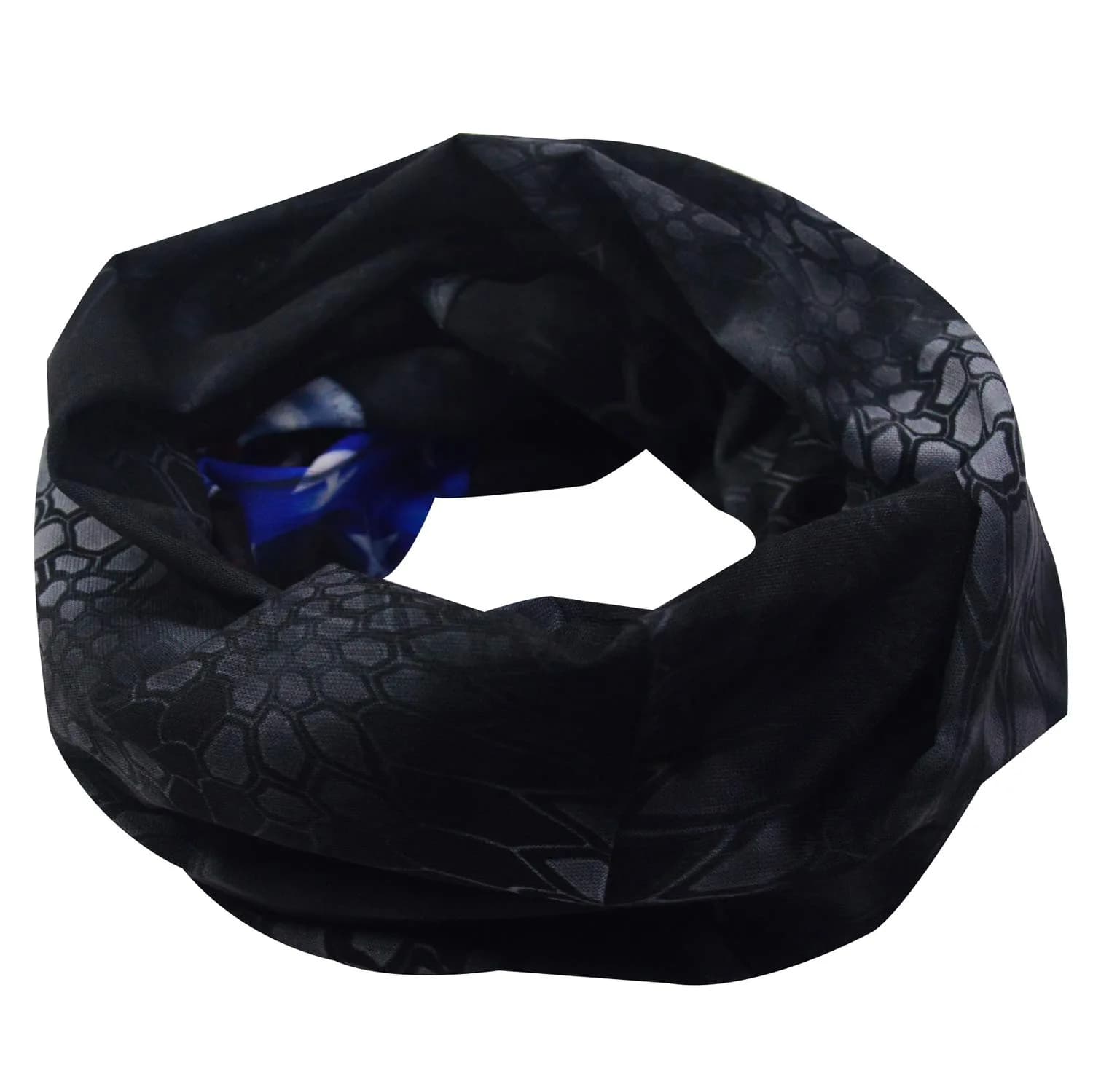 Obacle Skull Face Mask Half - Skull Blue-Red Flag Design for Dust, Wind, and UV Protection thumbnail 4