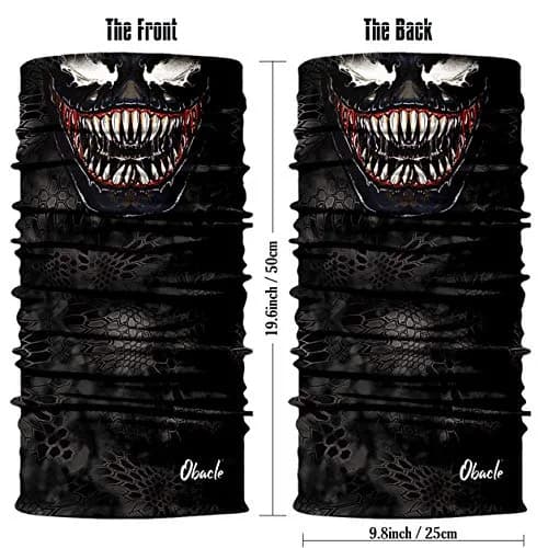 Obacle 3D Skull Face Mask - Teeth Open Mouth White Eyes Design - view 2