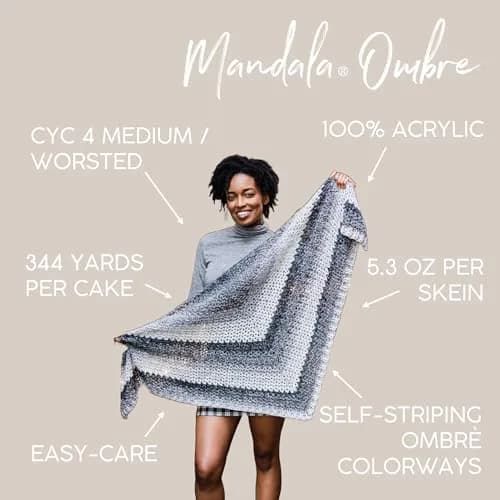 Lion Brand Yarn Mandala Ombré Yarn Pure Pink Multicolor 315m (344 Yds) | Crochet & Knit Worsted Weight thumbnail 4